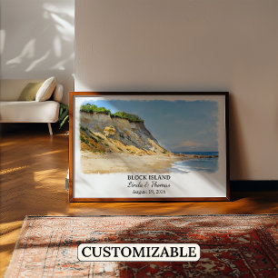Block Island Rhode Island Poster, Aquarell Poster