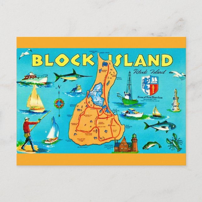 Block Island Rhode Island Postkarte (Vorderseite)