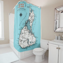 Block Island RI Karte Duschvorhang