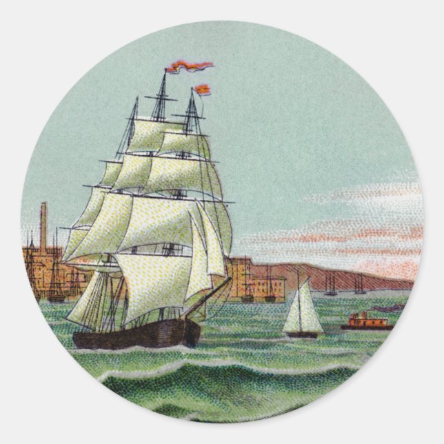 Block Island Round-Aufkleber Runder Aufkleber (Vorderseite)