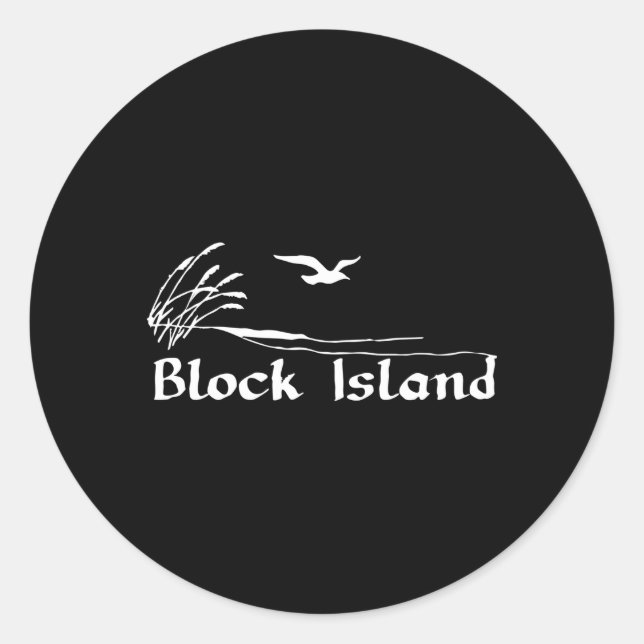 Block Island Runder Aufkleber (Vorderseite)