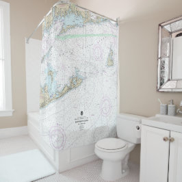 Block Island Sound and Approach Nautical Chart Duschvorhang