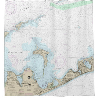 Block Island Sound and Gardiners Bay Chart Duschvorhang
