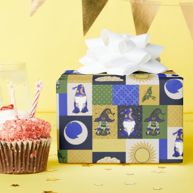 Block Patchwork (Mitternachtsherd) Geschenkpapier (Geburtstagsparty)