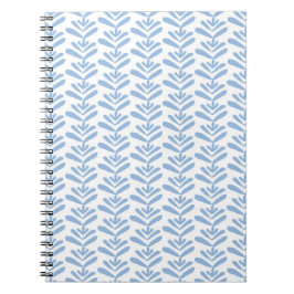 Block Print Blue Spiral Notebook Notizblock