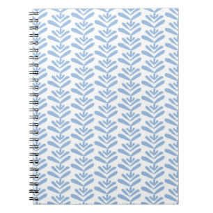 Block Print Blue Spiral Notebook Notizblock