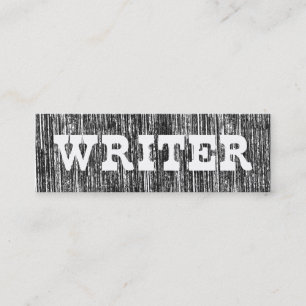 Block Print Letterpress Style Writer Mini Visitenkarte