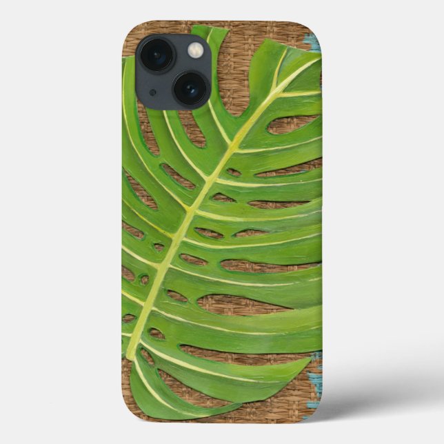Block Print Palm on Wicker Background Case-Mate iPhone Hülle (Rückseite)