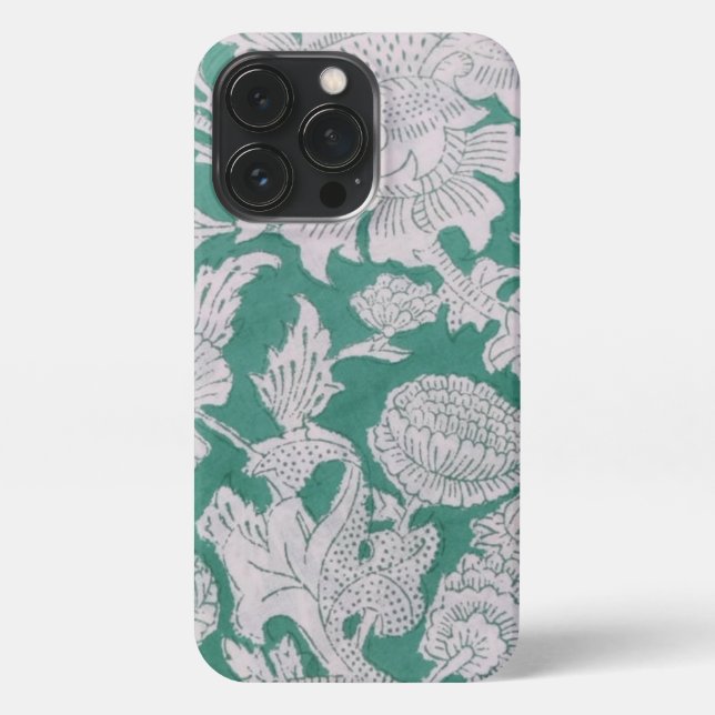 Block Print Phone Case, grüne Maschine iPhone 13 Pro Hülle (Rückseite)