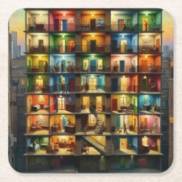 Block Rechteckiger Pappuntersetzer