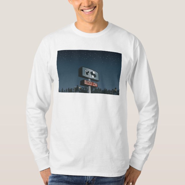 Block Thru-Zeichen für Low-Drive (Langschlauch) T-Shirt (Vorderseite)