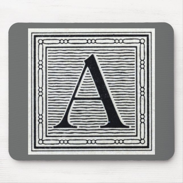 Blockbuchstabe "A" Holzschnitt Holzblock Mousepad (Vorne)