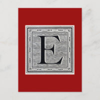 Blockbuchstabe "E" Holzschnitt Holzblock-Urschrift