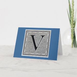 Blockbuchstabe "V" Holzschnitt Holzblock-Urschrift