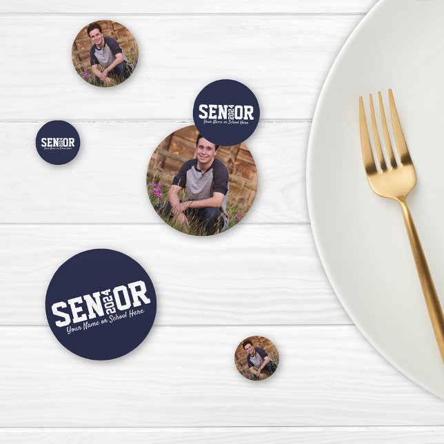 Blockbuchstaben für hohe Abschluss jedes Jahr Konfetti (Senior Graduation Block Letter Any Year Photo Confetti)