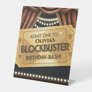 Blockbuster Movie-Themed Geburtstagsdesign Sockelschild