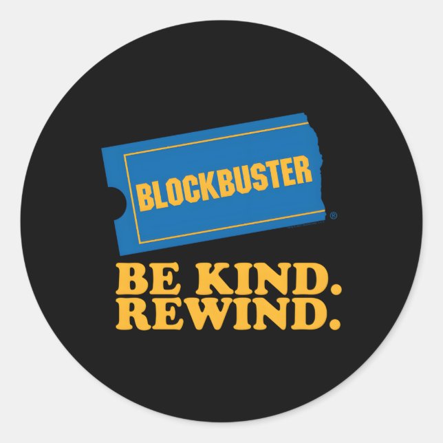 Blockbuster werden rückwind runder aufkleber (Vorderseite)