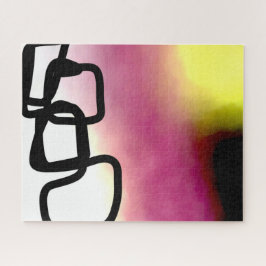 Blockchain: Abstrakt rosa, gelb, schwarz und weiß