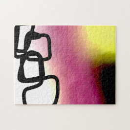 Blockchain: Abstrakt rosa, gelb, schwarz und weiß