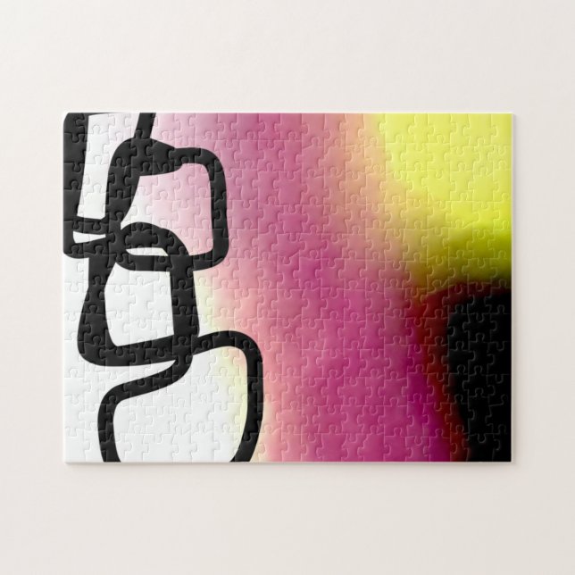 Blockchain: Abstrakt rosa, gelb, schwarz und weiß (Horizontal)