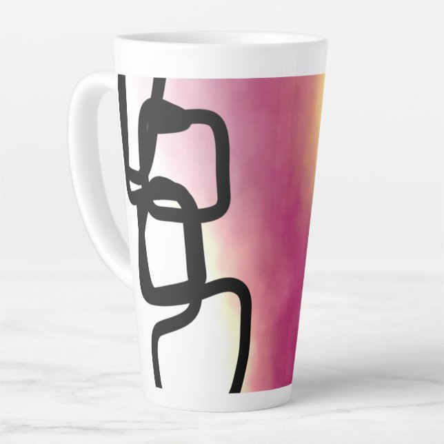Blockchain: Abstrakt rosa, gelb, schwarz und weiß Milchtasse (Linke Ecke)