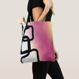 Blockchain: Abstrakt rosa, gelb, schwarz und weiß Tasche