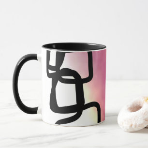 Blockchain: Abstrakte Farben Pink, Gelb, Schwarz u Tasse