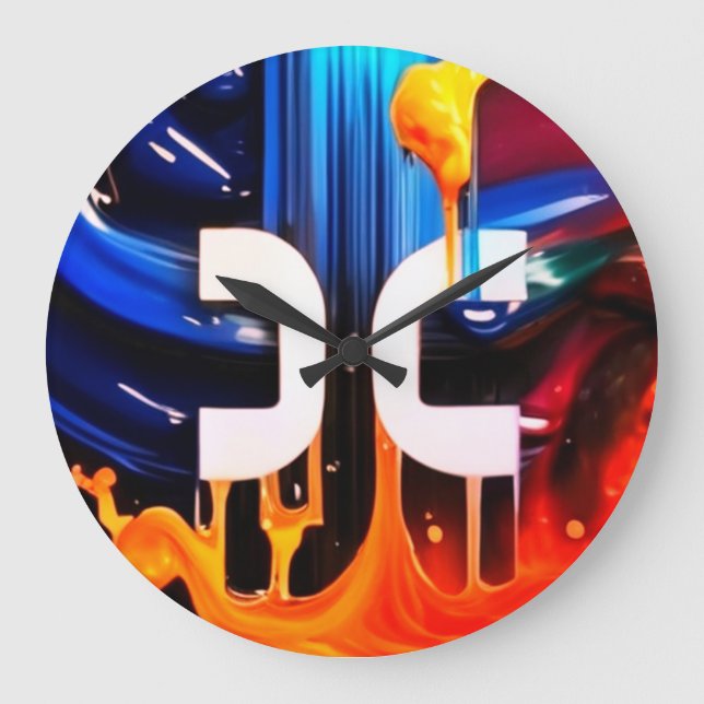 Blockchain Bitcott Wallet Trading Wall Clock Große Wanduhr (Vorderseite)