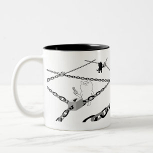Blockchain Network Technology Secret Key Cat Zweifarbige Tasse
