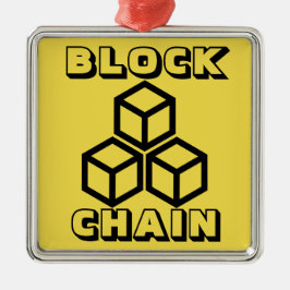 Blockchain Silbernes Ornament