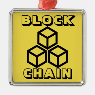 Blockchain Silbernes Ornament