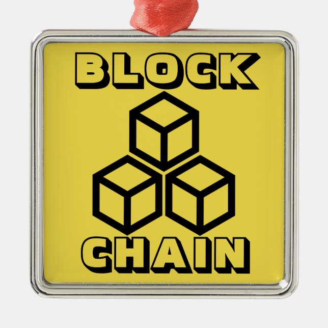 Blockchain Silbernes Ornament (Vorne)