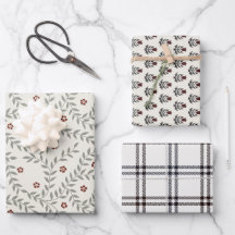 Blockdruck inspiriert Wrapping Paper Set 3