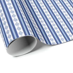 Blockdruck Palmetto Streifen Geschenkpapier