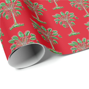 Blockdruck-Palmetto-Weihnachtspapier Geschenkpapier