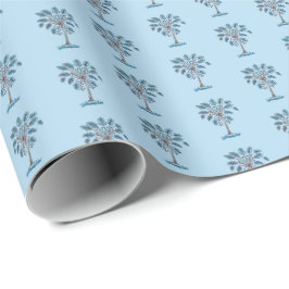 Blockdruck Palmettopalme Geschenkpapier