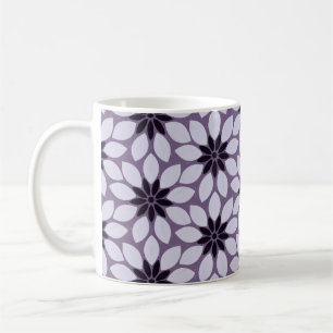 Blockdruckgebundene Blume lila Kaffeetasse