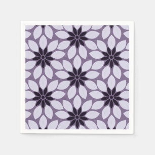 Blockdruckgebundene Blume lila Serviette