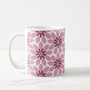 Blockdruckgebundene Blume rosa Kaffeetasse