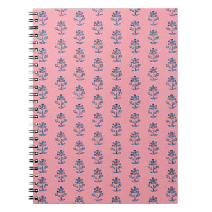 Blockdrucklotus-Blume Spiralblatt Notizblock