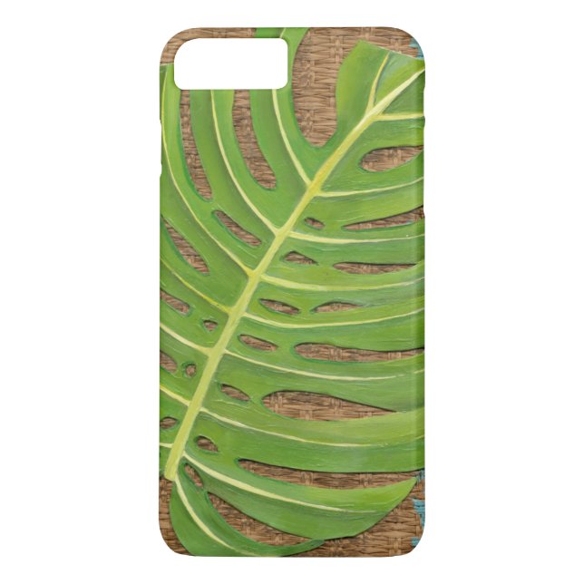 Blockdruckpalme auf Wicker-Hintergrund Case-Mate iPhone Hülle (Rückseite)