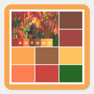Blöcke der Herbstfarben Quadratischer Aufkleber