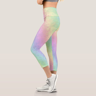 Blöcke in Pastel Colors 3D Rainbow Art Capri Leggings