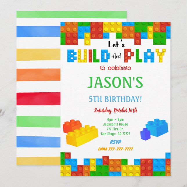 Blockeinladung Einladung (Vorne/Hinten)