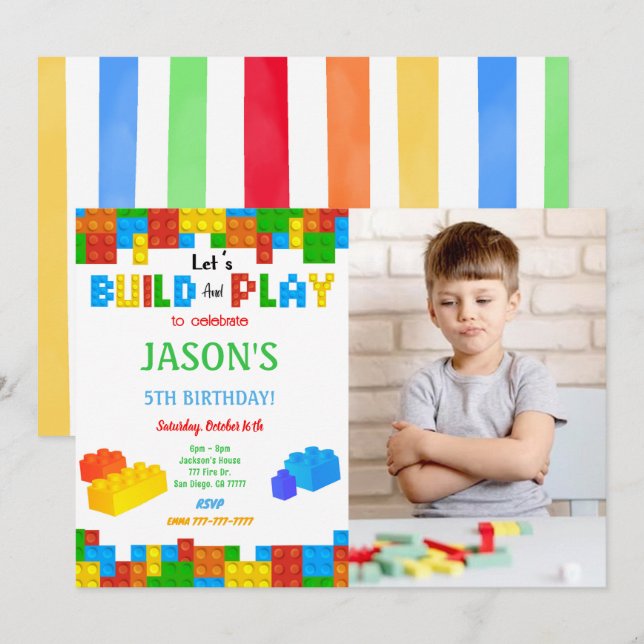 Blockeinladung von Fotos Einladung (Vorne/Hinten)