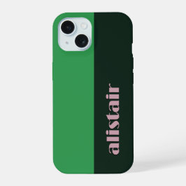 Blockfarben mit Personalisierung iPhone 15 Hülle