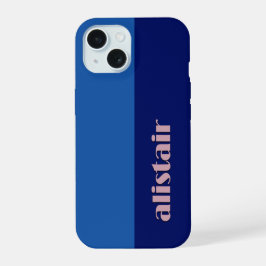 Blockfarben mit Personalisierung iPhone 15 Hülle