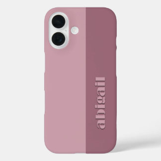 Blockfarben mit Personalisierung iPhone 16 Hülle