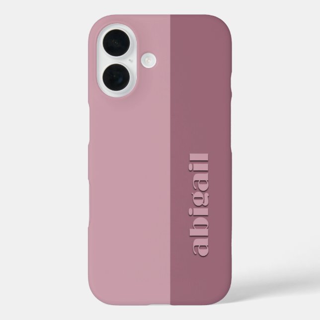 Blockfarben mit Personalisierung iPhone 16 Hülle (Rückseite)