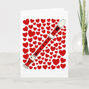 Blockflöte mit Valentinsgrüße zum Jahrestag Karte